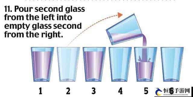 玻璃杯摆放谜题：如何交叉摆放装满与空杯？ 或 第39关攻略：交叉摆放玻璃杯的技巧